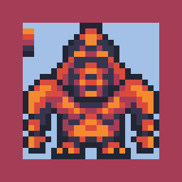 24 by 24 pixel art drawing of a gorilla
