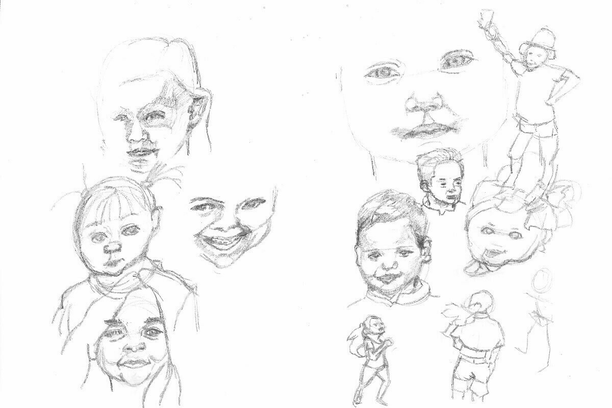 collection of sketches of children