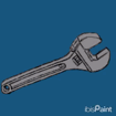 animated GIF of drawing process of an adjustable wrench