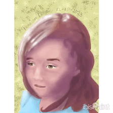 animated GIF of process drawing a girl by tracing