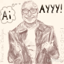 animated GIF of process of drawing DanielPunkass saying Ayyy!