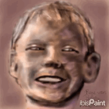 animated GIF of drawing process of young blonde boy