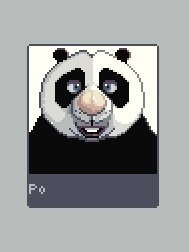 pixel art of bad lookalike panda bear Po
