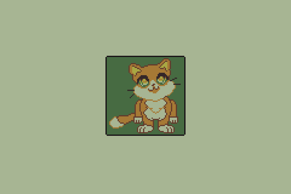 pixel art of a stylized cat