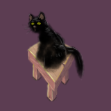 ibisPaint X drawing of a cat on a stool