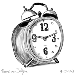 digital drawing of an alarm clock