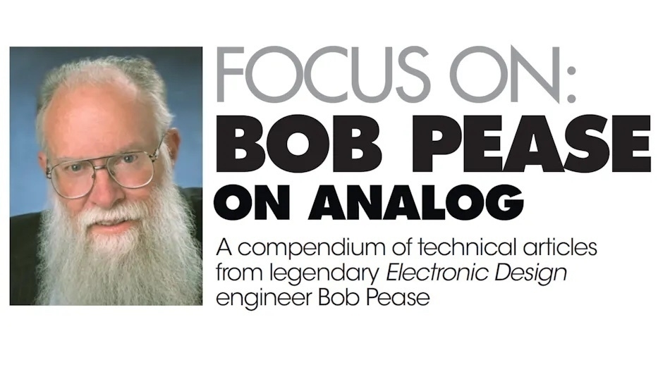 A portrait of a man with a beard and glasses is featured alongside text that highlights a focus on an individual's perspectives on analog electronics.