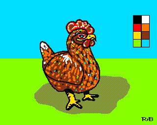pixel art of a rooster