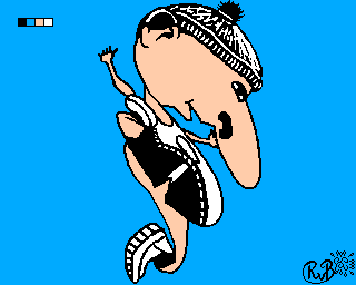 pixel art of random doodle showing a runner