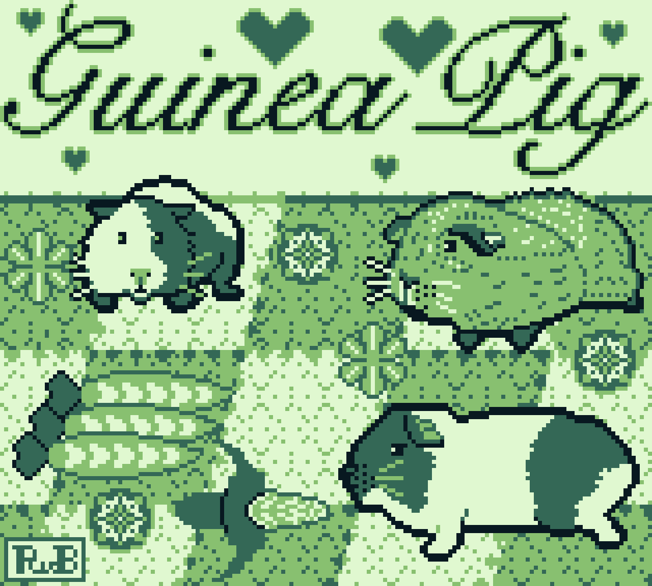 pixel art with guinea pigs on a spread