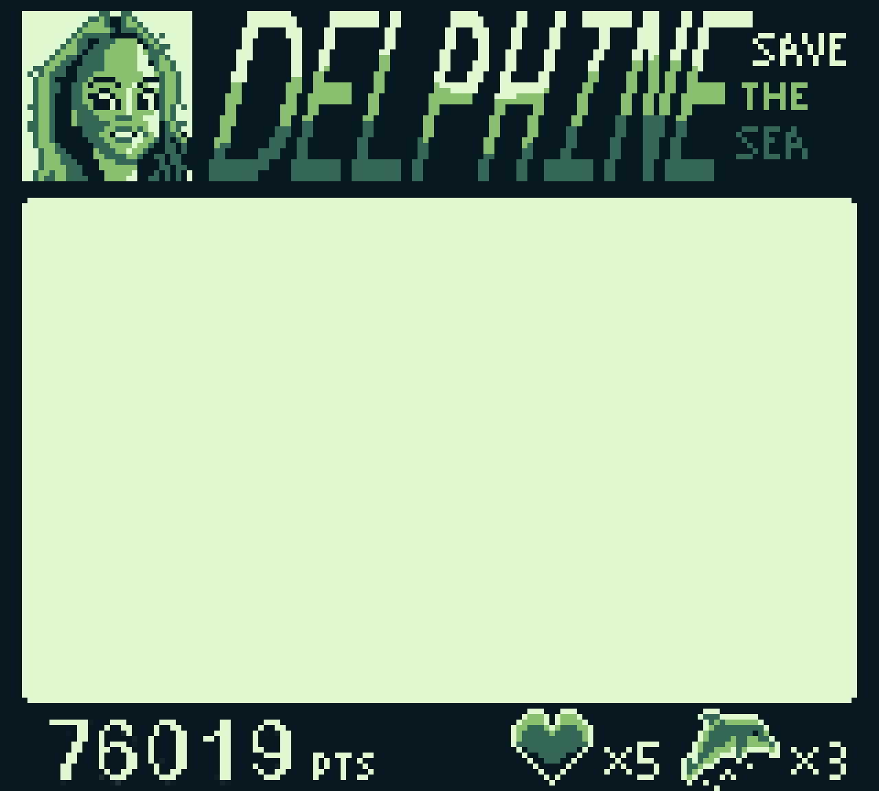 pixel art of a Game Boy game of a fictional game called Delphine