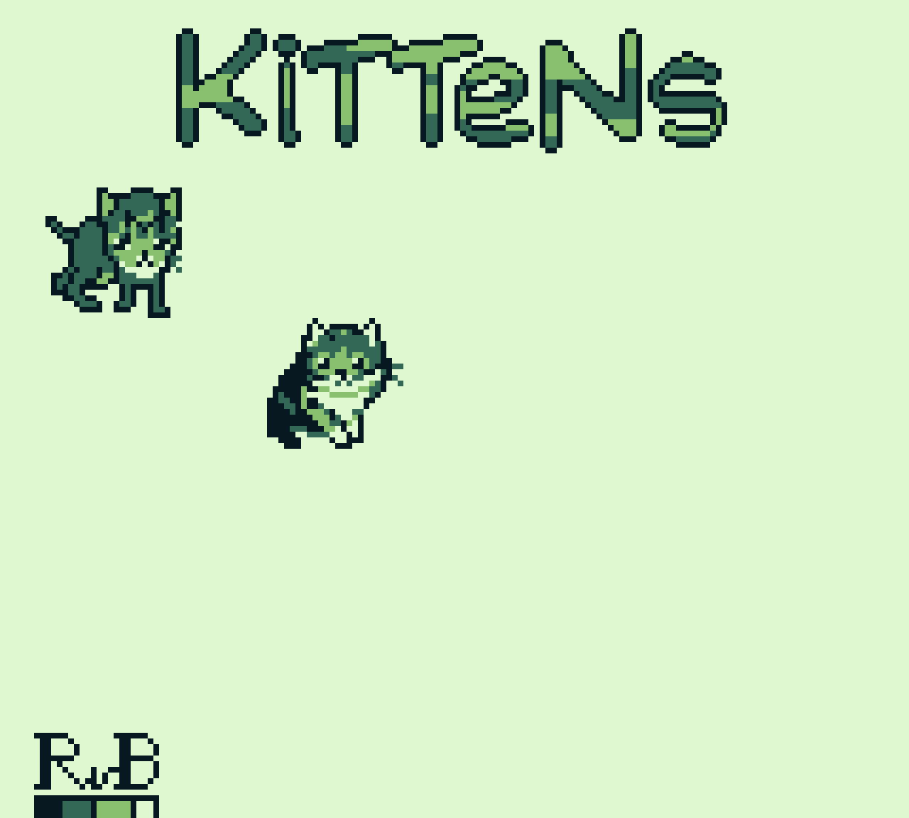 pixel art with two kittens as 24 by 24 sprites