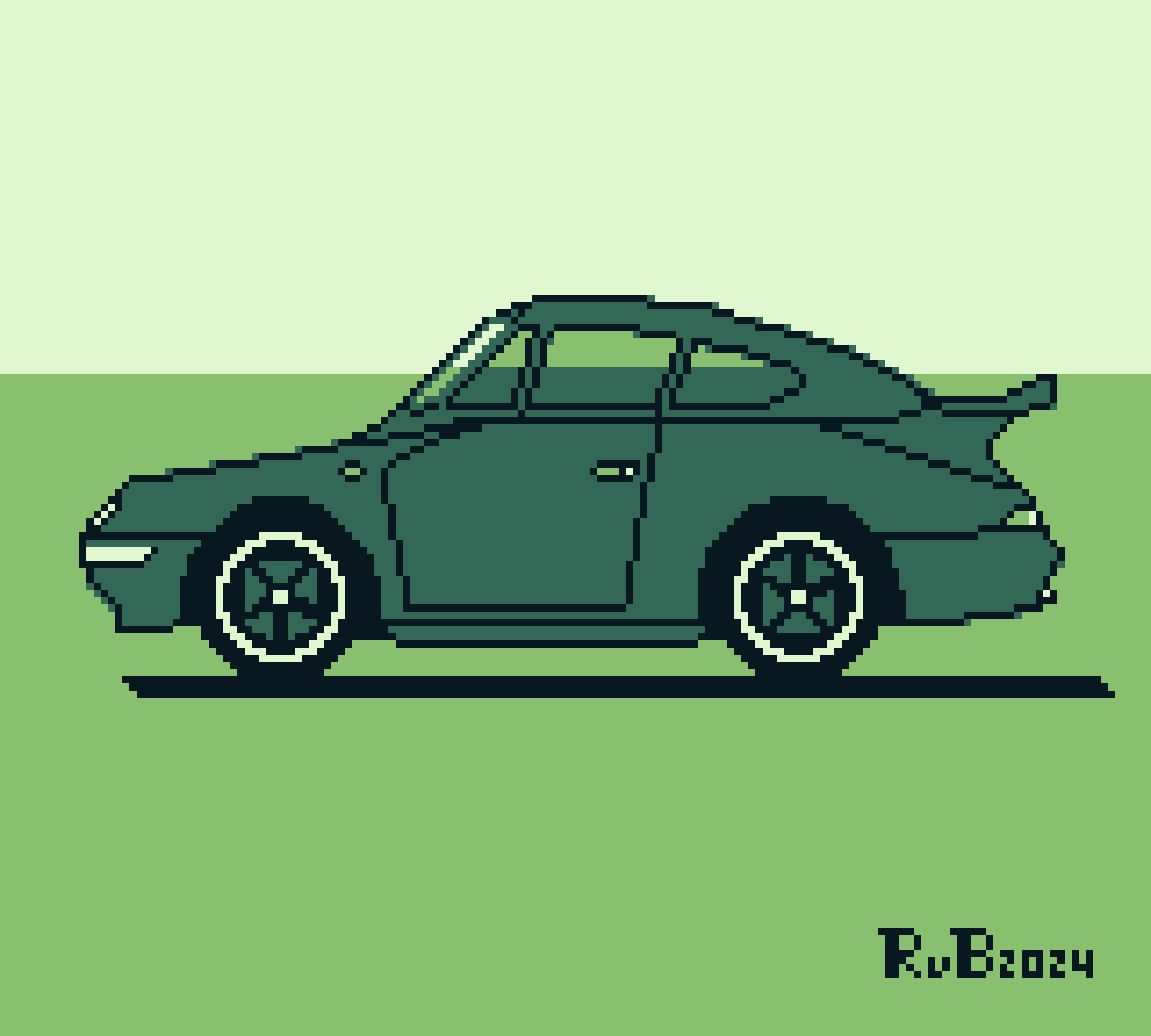 pixel art of a Porsche race car