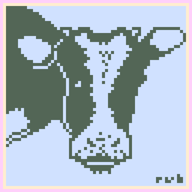 pixel art of cow head