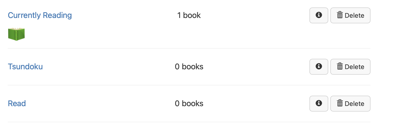 Screenshot of Bookshelves with generic book image for Kindle books.