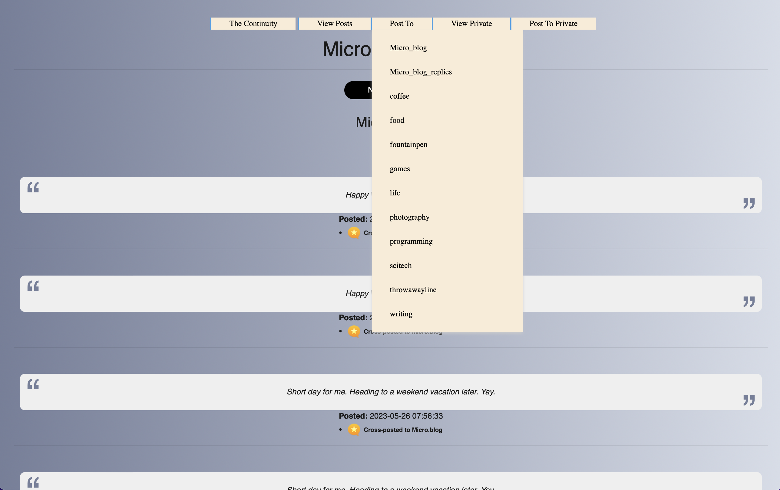 Screenshot showing new compact menus.