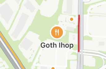 Goth Ihop in Apple Maps.