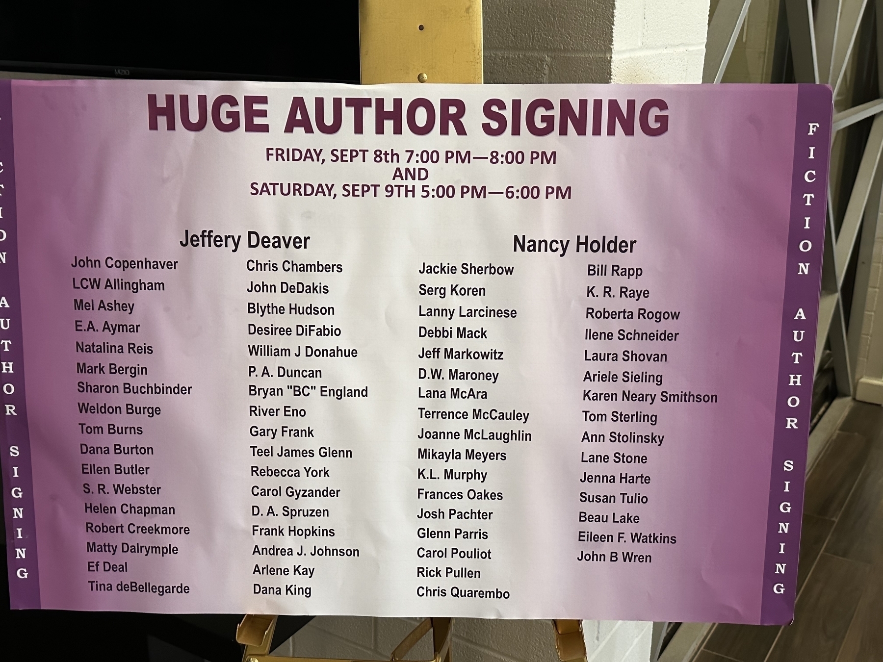 Author lineup 