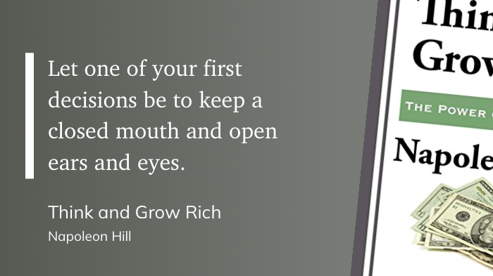 Quote from “Think and Grow Rich” - Napoleon Hill 