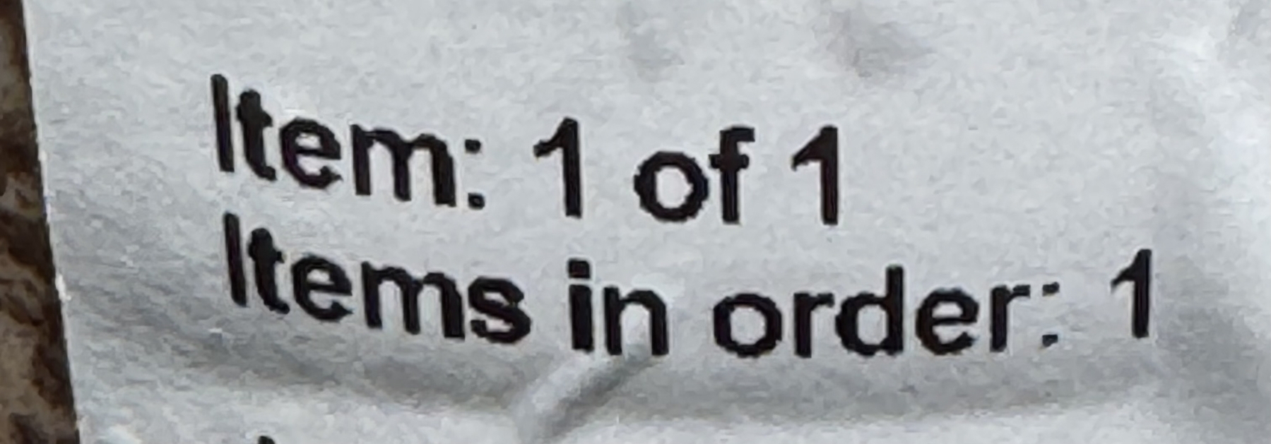 Item 1 of 1. Items in order: 1