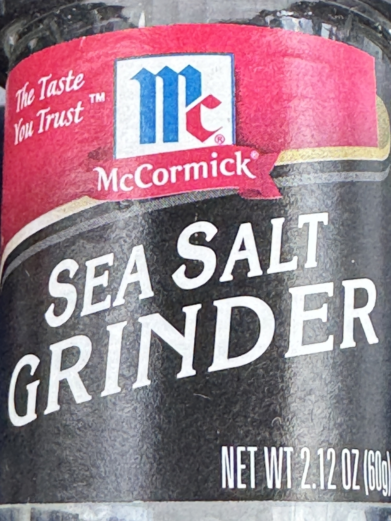 Sea salt grinder label 