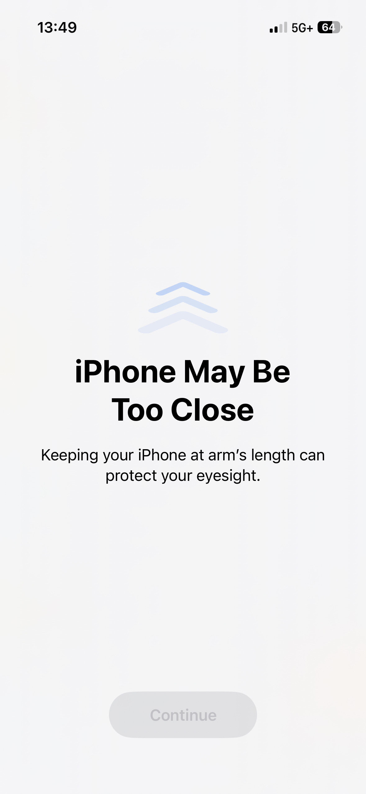 Too close iOS alert 