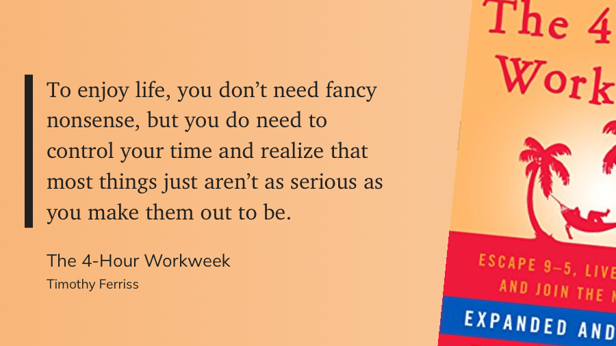 Quote from “The 4-Hour Workweek” - Timothy Ferriss