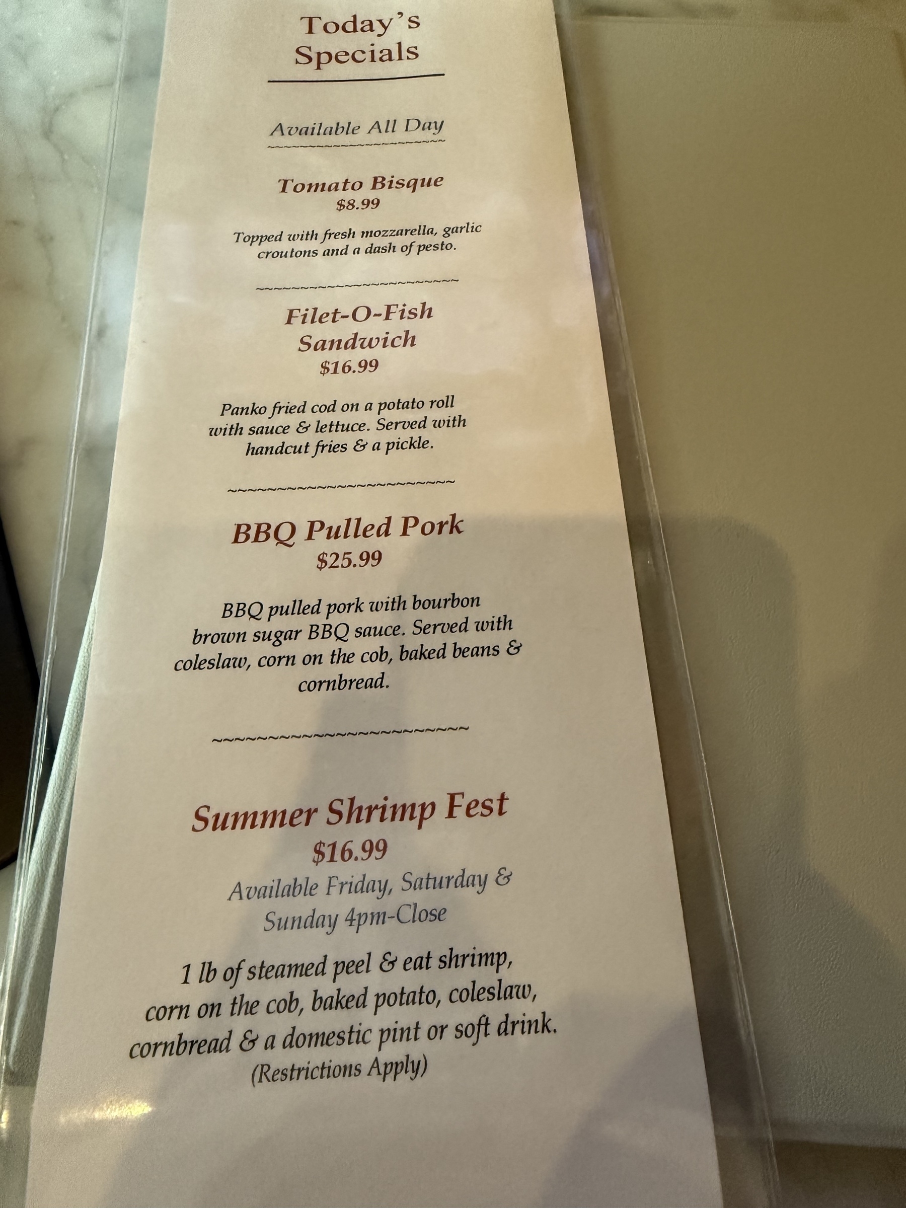 Menu 