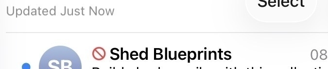 “Shed Blueprints” email spam.