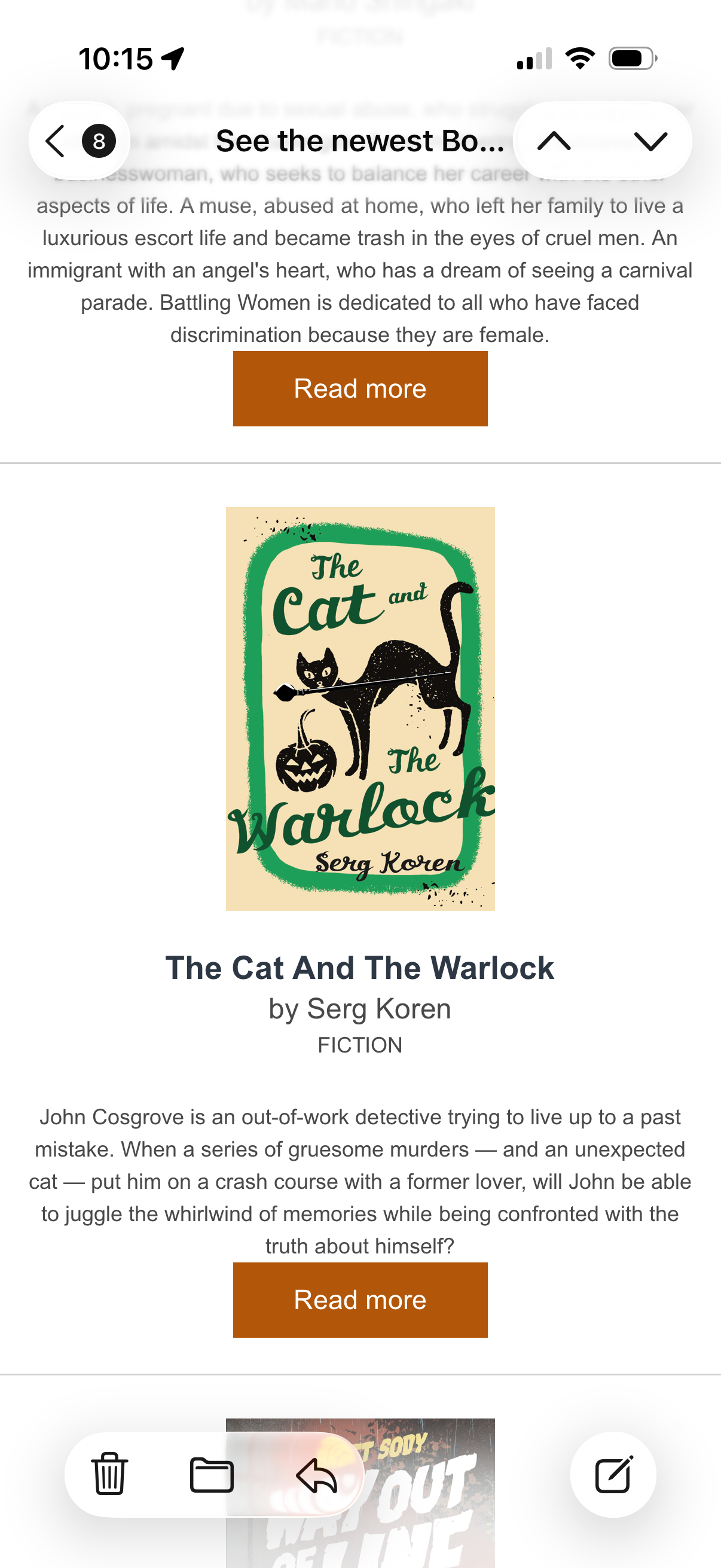 “The Cat and the Warlock” in an email blast.