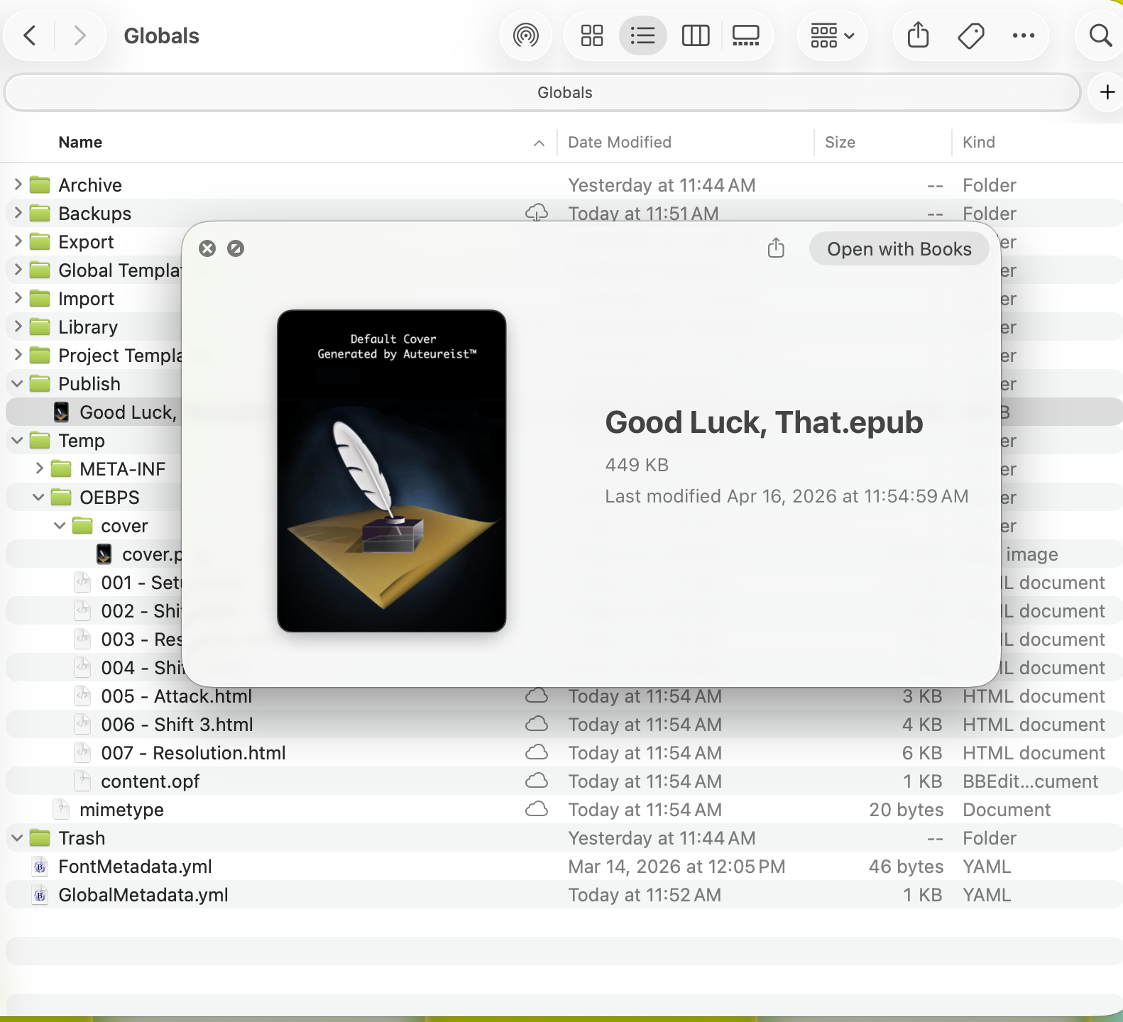 File with default cover.