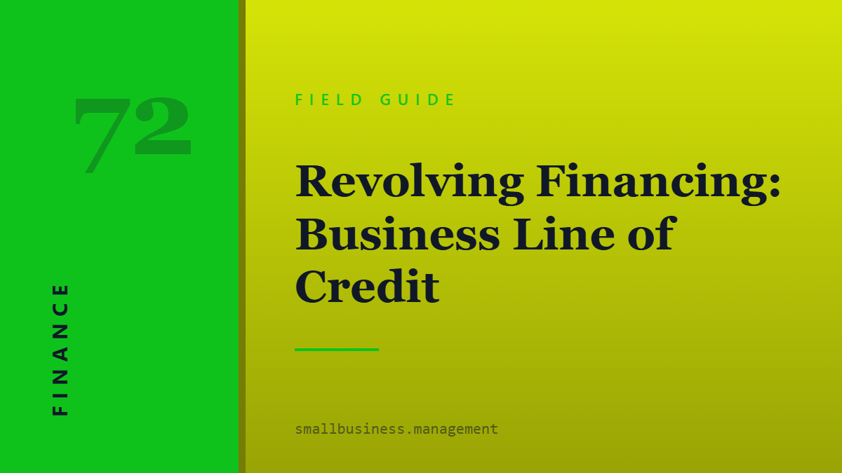 Social card for smallbusiness.management: Revolving Financing: Business Line of Credit (FINANCE)