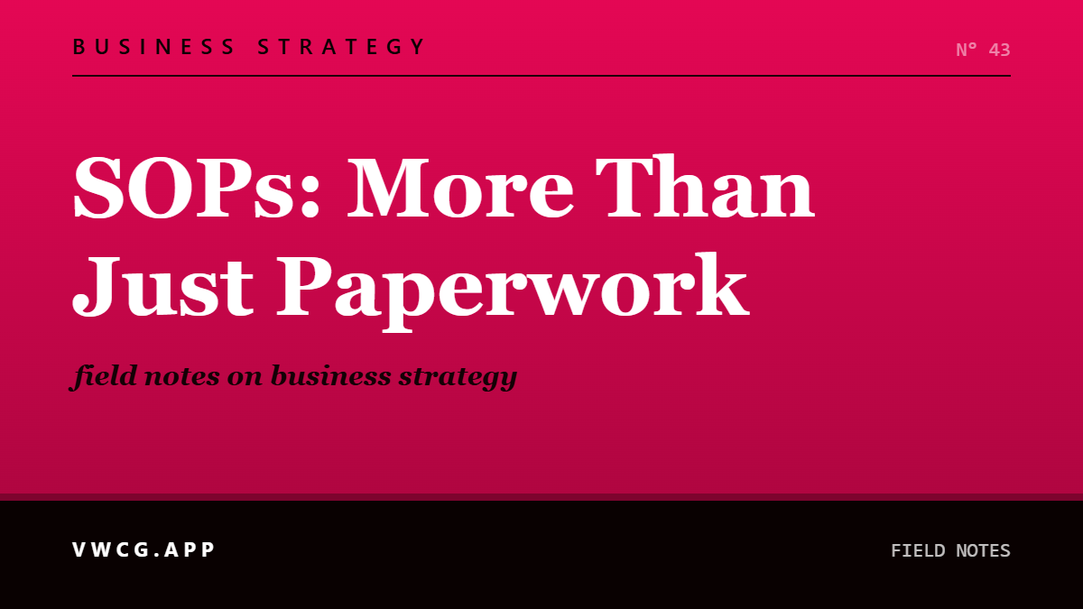 Social card for vwcg.app: SOPs: More Than Just Paperwork (BUSINESS STRATEGY)