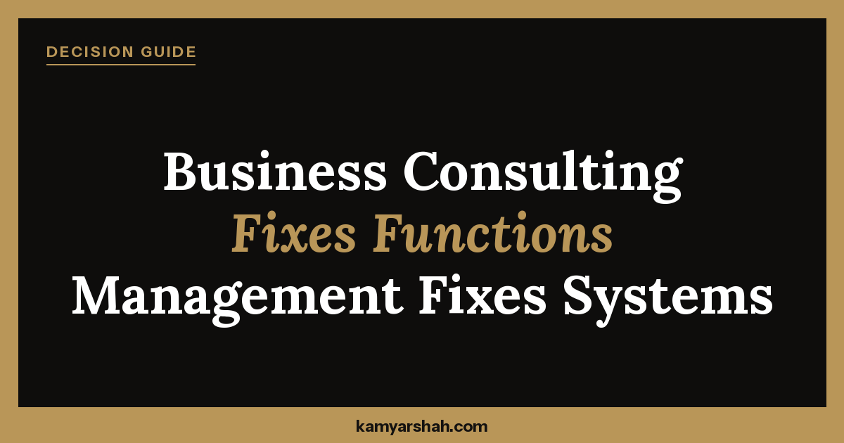 Business Consulting Vs Management Consulting - Kamyar Shah, Fractional COO