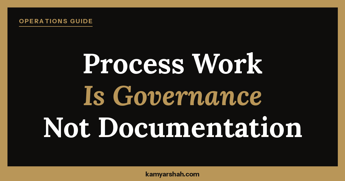 Process Consulting Services - Kamyar Shah, Fractional COO