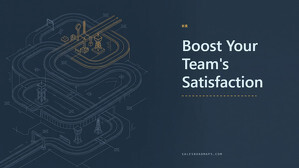 Social card for salesroadmaps.com: "Boost Your Team's Satisfaction", flat-design graphic, split layout, forest palette, roadmap motif.