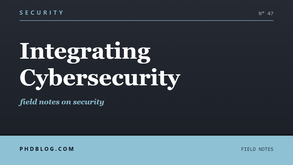 Social card for phdblog.com: Integrating Cybersecurity (SECURITY)