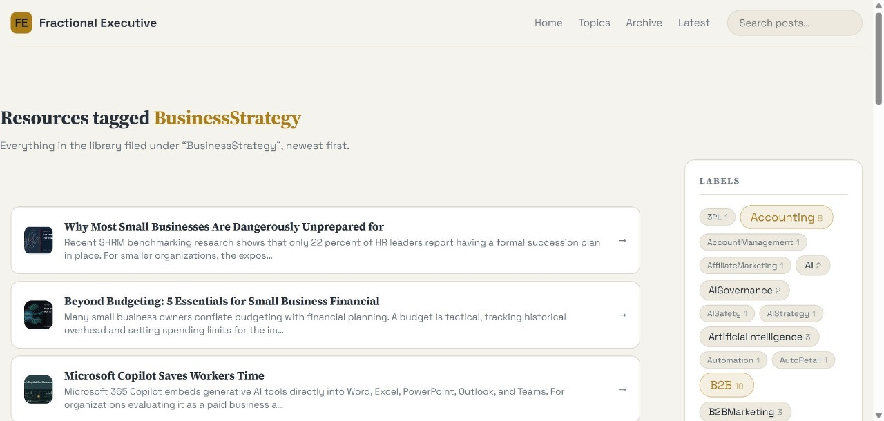 BusinessStrategy resources | Fractional Executive