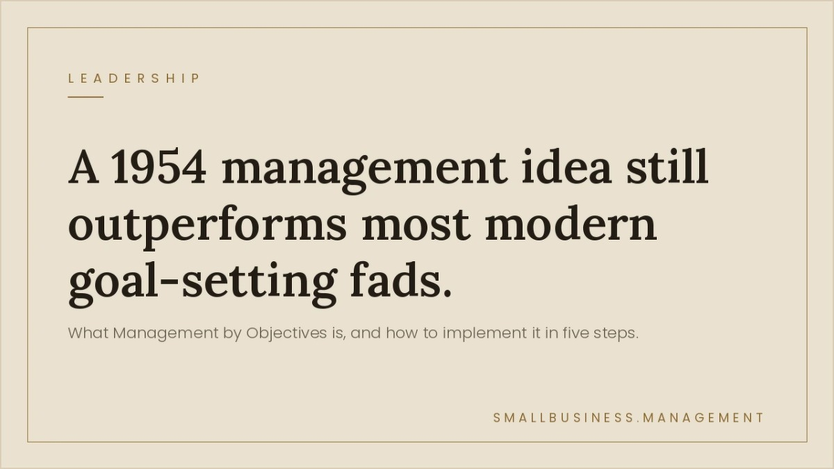 Management by Objectives (MBO) for Small Business