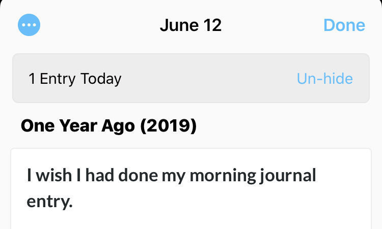 I wish I had done my morning journal. 