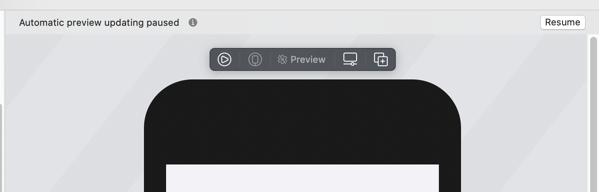 Xcode halting preview