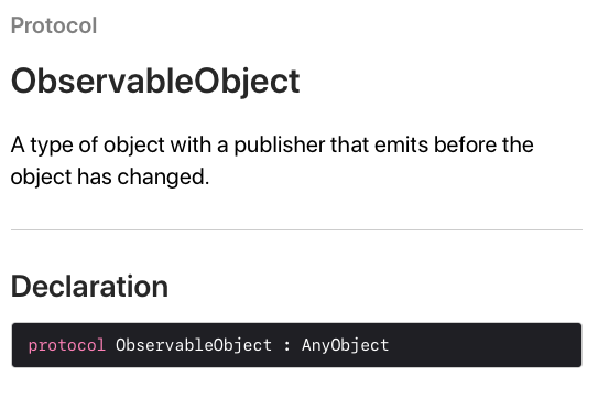 Observable Object Protocol