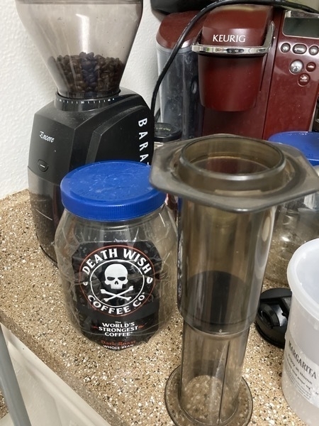 Coffee ritual with death wish coffee beans.