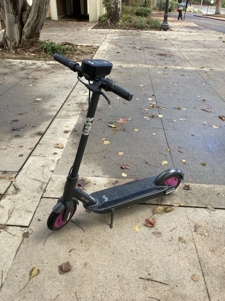Zip along on this electric scooter