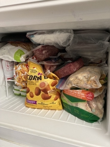 Mini-Corn Dogs in freezer