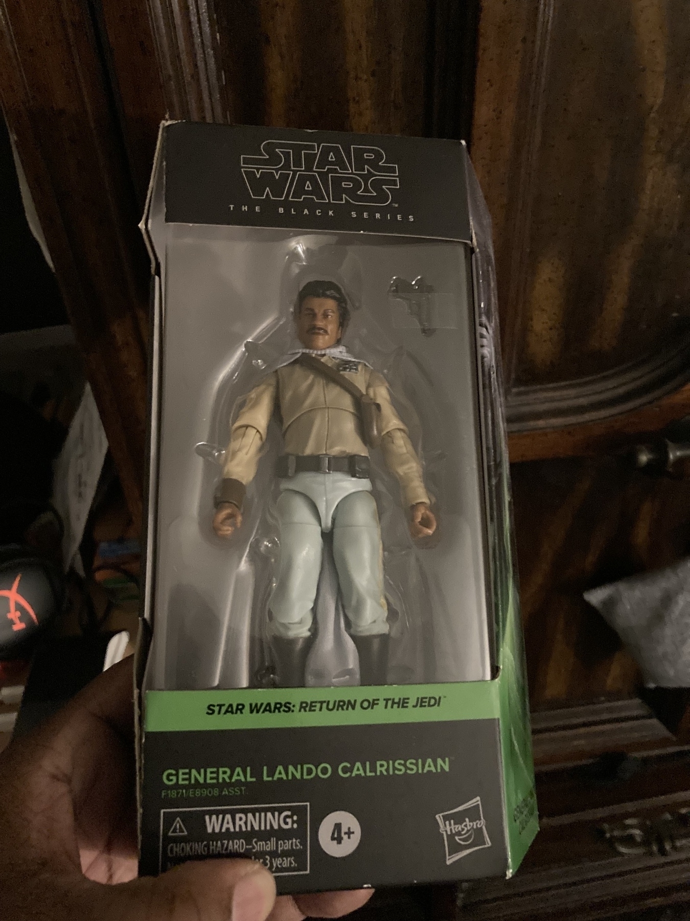 Lando Calrissian toy still in the box. 