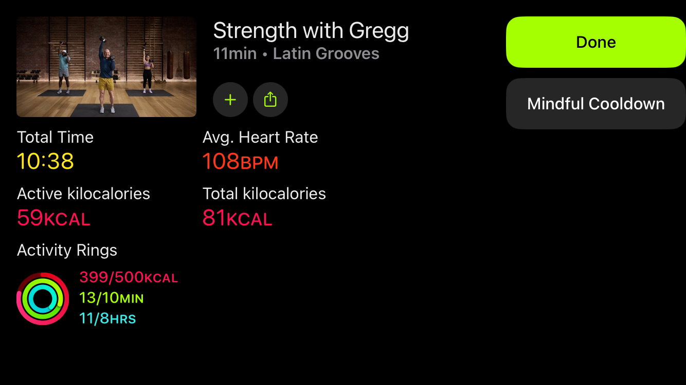 Apple Fitness strength workout with Gregg Cook. 