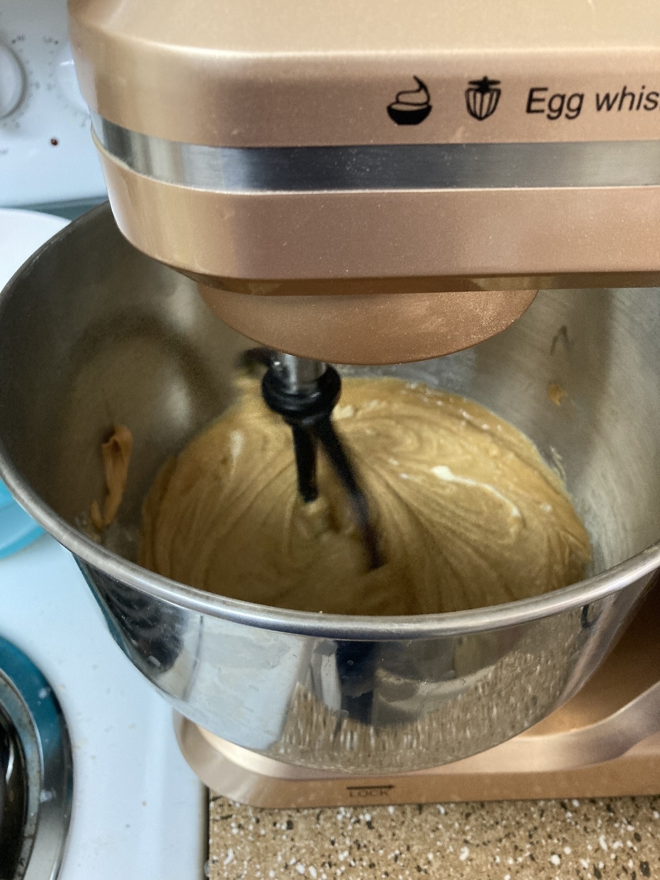 Cookie dough in a blender. 