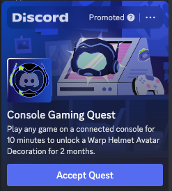 Discord ad for quest.