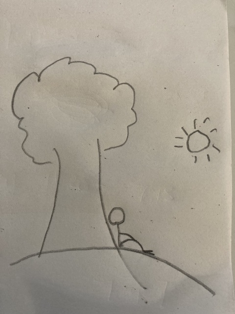 Drawing of me under sun.